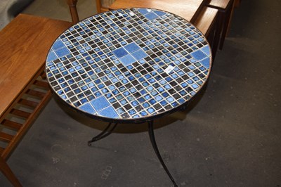 Lot 793 - A modern tile top and metal framed table