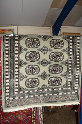 Lot 404 - SMALL WOOL FLOOR RUG DECORATED WITH LOZENGES...