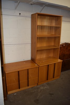 Lot 815 - A retro G-Plan light oak bookcase cabinet and...