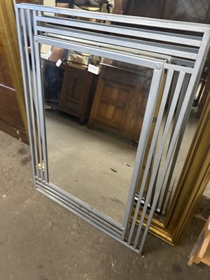 Lot 817A - Modern wall mirror in grey steel frame