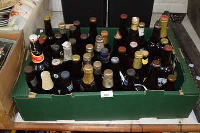 Lot 835 - A box of various bottles of vintage beer to...