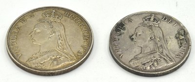 Lot 118 - Victorian 1888 silver crown together weith...