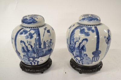 Lot 250 - Pair of Chinese porcelain jars and covers,...