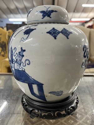 Lot 250 - Pair of Chinese porcelain jars and covers,...