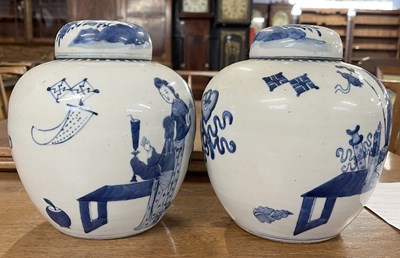 Lot 250 - Pair of Chinese porcelain jars and covers,...
