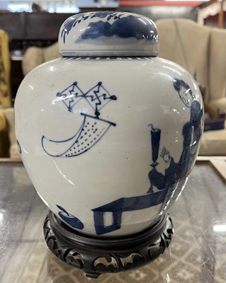 Lot 250 - Pair of Chinese porcelain jars and covers,...