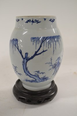 Lot 223 - Olive shaped Chinese porcelain vase decorated...