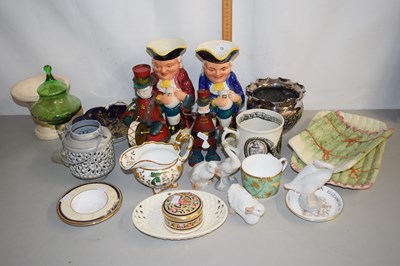 Lot 13 - Mixed Lot: Toby jugs, silver plated jardiniere,...