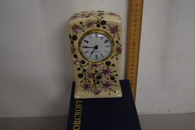 Lot 32 - Small modern Moorcroft mantel clock with box