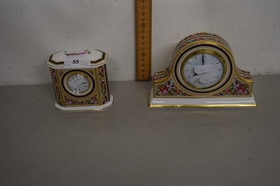 Lot 55 - Two Wedgwood porcelain cased bedside clocks