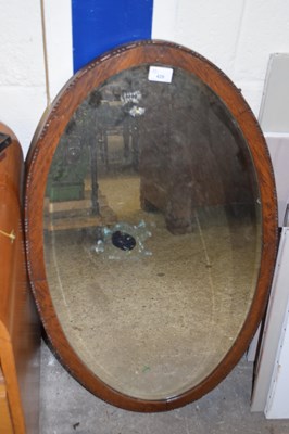 Lot 429 - EARLY 20TH CENTURY BEVELLED OVAL WALL MIRROR...