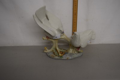 Lot 79 - 20th century porcelain model of doves