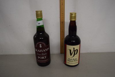 Lot 90 - Bottle Graham's Fine Ruby Port and one other