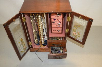 Lot 120 - Jewellery cabinet containing mixed costume...