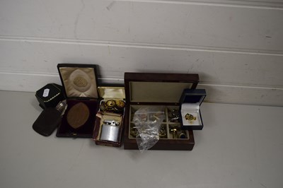 Lot 128 - BOX CONTAINING QUANTITY OF GOLD METAL CUFF...