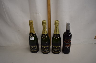 Lot 158 - Grouped lot: three bottles of champagne and a...