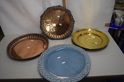 Lot 168 - Mixed Lot: copper and brass trays, and a large...