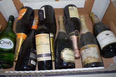 Lot 171 - Box of various bottles of champagne, wine etc