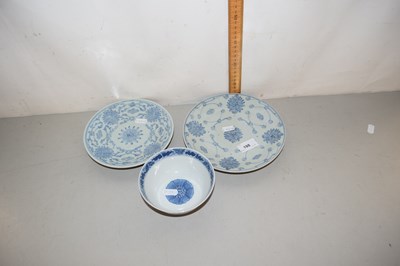 Lot 198 - Grouped Lot: two Chinese blue and white dishes...