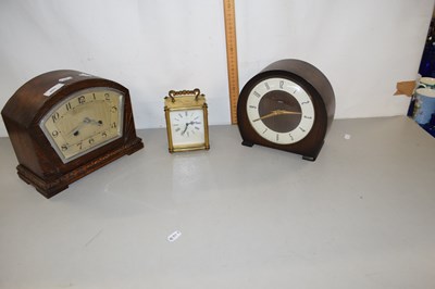 Lot 201 - Mixed Lot: two oak cased mantel clocks and a...