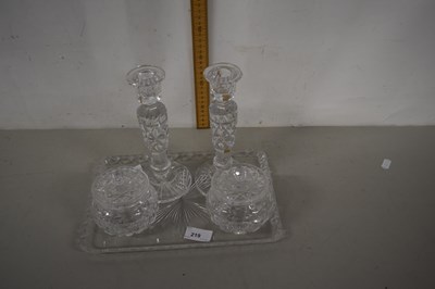 Lot 219 - Glass dressing table set