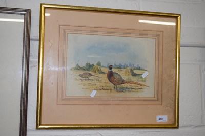 Lot 268 - R C Harrison, Study of pheasant, watercolour, f/g