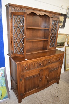 Lot 278 - Reproduction oak dresser with lead glazed top...