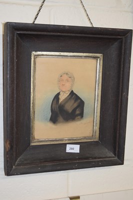 Lot 280 - 19th century portrait study of a lady in a...