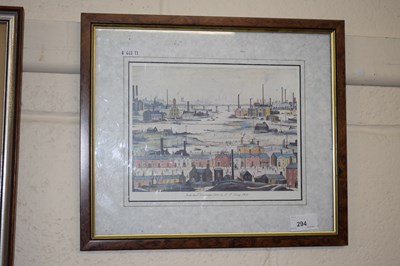 Lot 294 - After Lowry, coloured print, industrial...