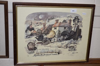 Lot 300 - Graham Clarke, coloured print, village scene