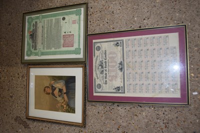 Lot 309 - Framed share certificates, The United States...