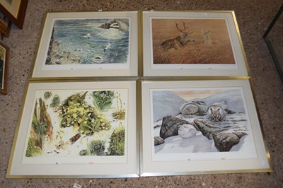 Lot 310 - Keith Brockie, a group of four coloured prints,...