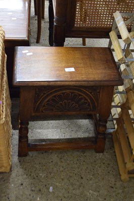 Lot 320 - 20th century carved oak box stool