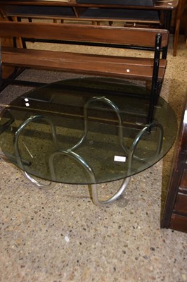 Lot 351 - Smoked glass and chrome framed coffee table