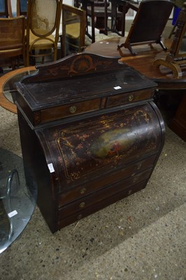 Lot 352 - Unusual 19th century painted cylinder front...