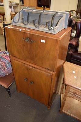 Lot 804 - Vintage walnut veneered drinks cabinet (a/f)