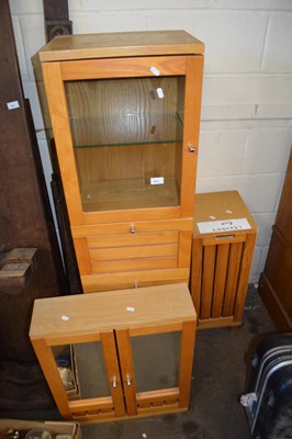 Lot 844 - Suite of light wood modern bathroom furniture...