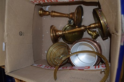 Lot 537 - Brass candlesticks and other items
