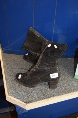 Lot 848 - Pair of vintage women's lace up leather boots