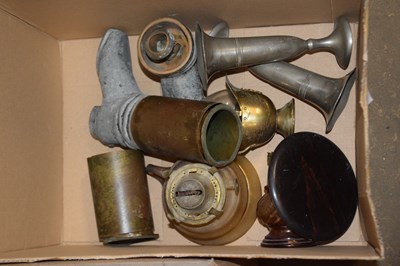 Lot 593 - Box of mixed items to include boot shaped...