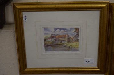 Lot 636 - Coloured print, Pulls Ferry, Norwich, together...