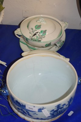 Lot 640 - Chinese blue and white circular bowl (heavily...