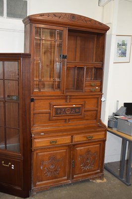 Lot 676 - Large late Victorian American walnut bureau...