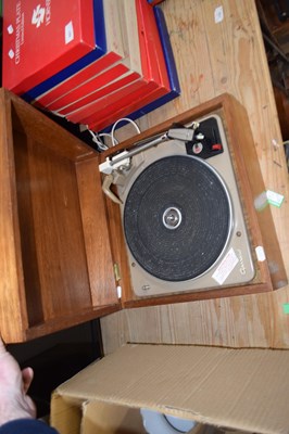 Lot 685 - Garrard portable record player in hardwood case