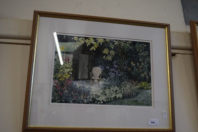 Lot 696 - Maggie Jones, study of a garden scene