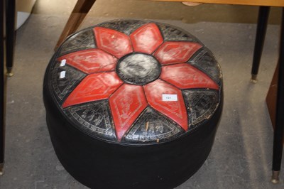 Lot 721 - Retro leather foot stool