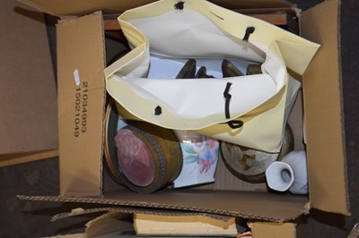 Lot 778 - Box of brass candlesticks, vases etc