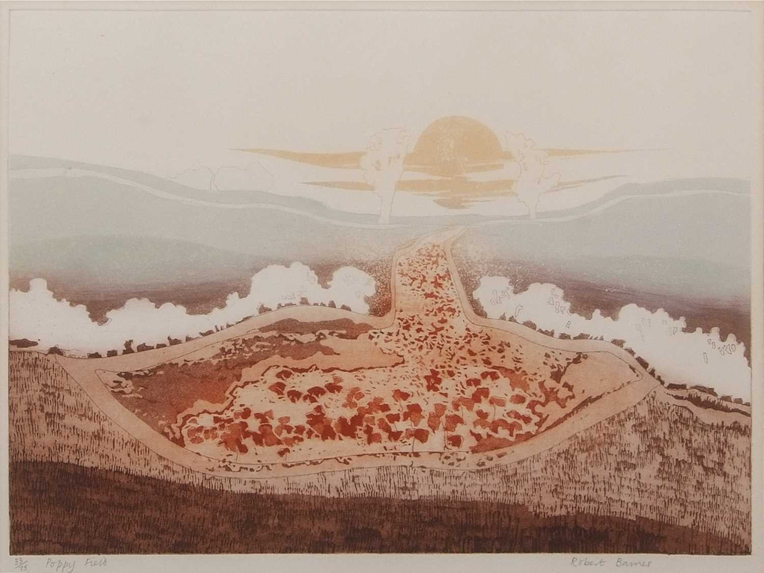 Lot 97 - Rob Barnes (British, b.1944), 'Poppy Field',...