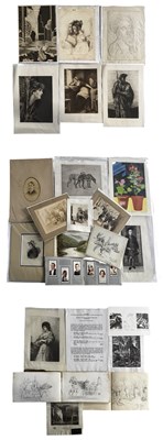 Lot 1323 - Mixed lot of ephemera, prints, sketchbooks etc,...