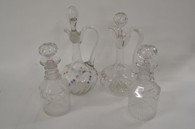 Lot 255 - A collection of four Victorian decanters, one...